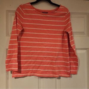 GAP pink and white striped long sleeve top XS